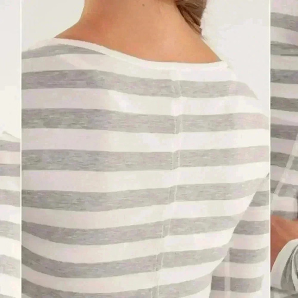 Lululemon Devotion Long Sleeve Tee Micro Macro Polar Cream Silver Slate Size 12 - Picture 14 of 15